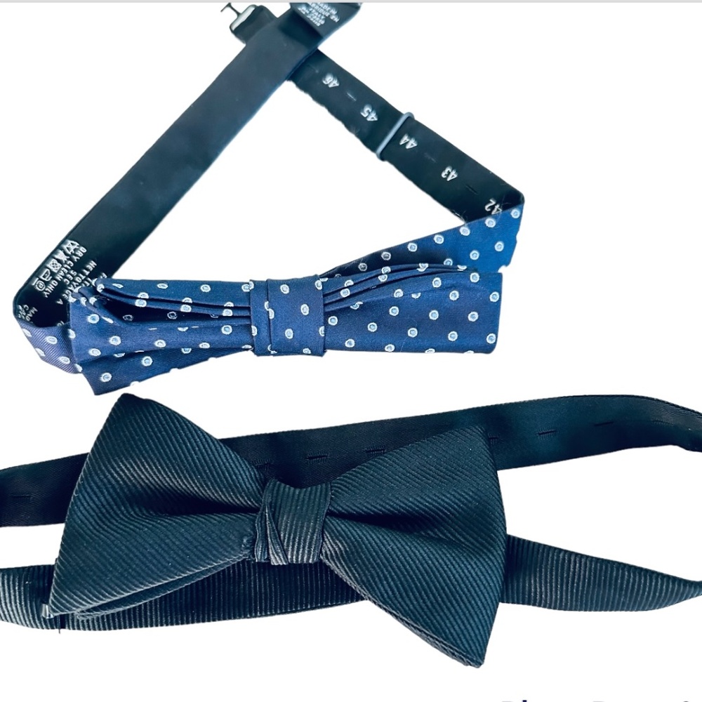 hugo boss bow tie adjustable black blue excellent condition